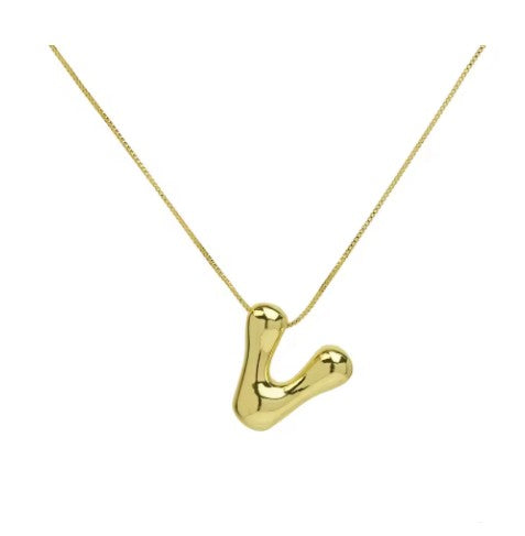 The Goldie - Bubble Initial necklace