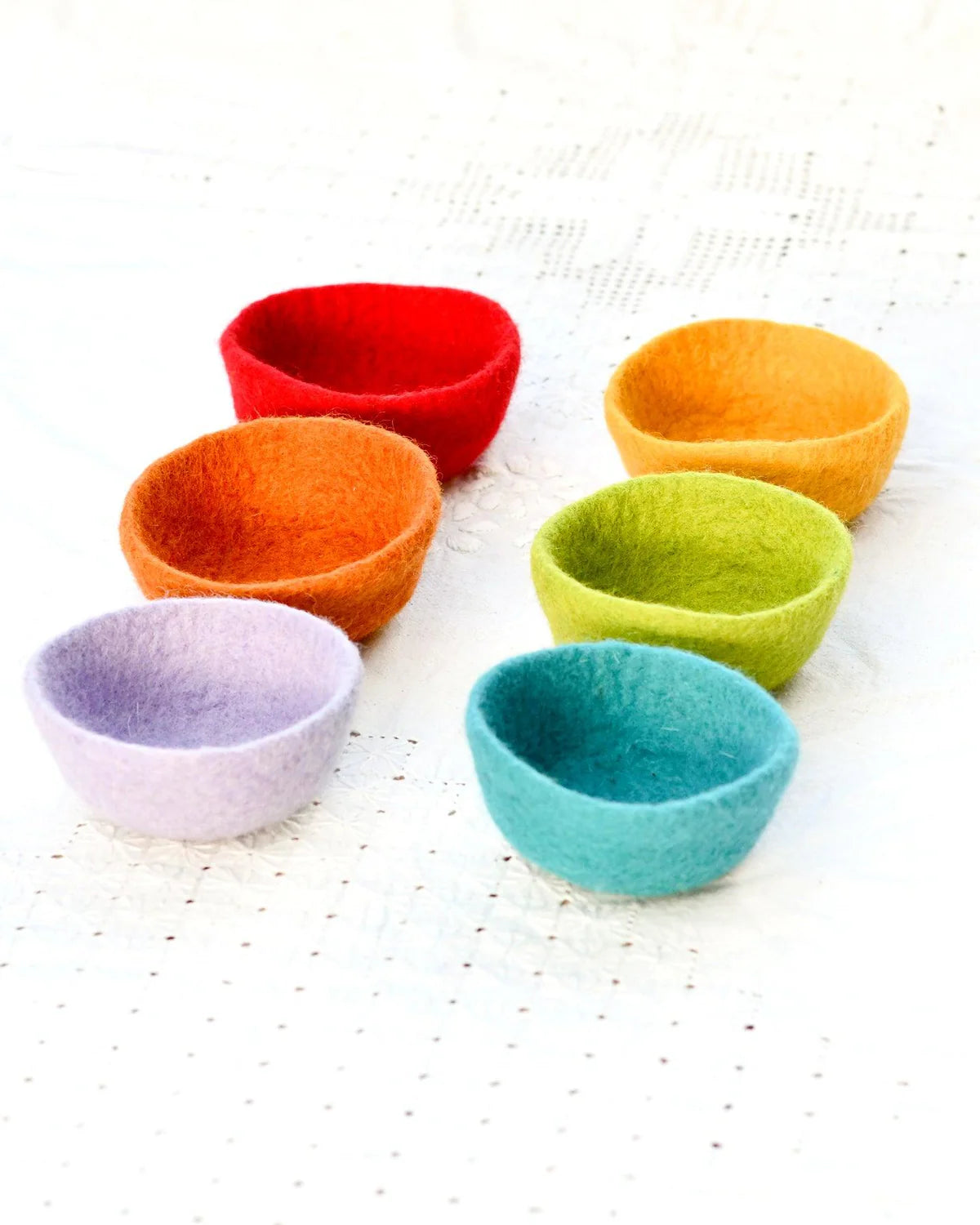 Felt Small Colourful Bowls - Set of 6-Fun-Little Fish Co.