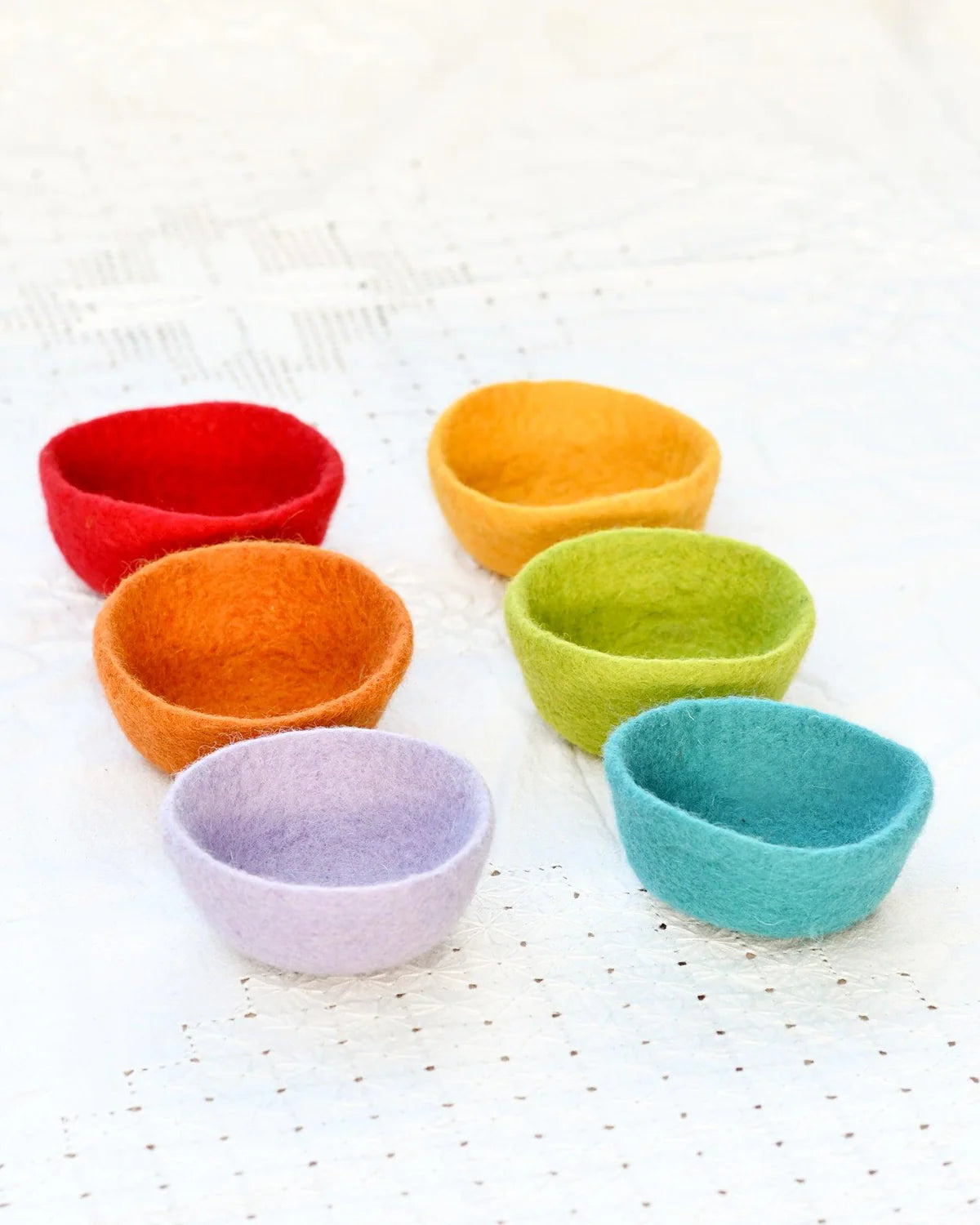 Felt Small Colourful Bowls - Set of 6-Fun-Little Fish Co.