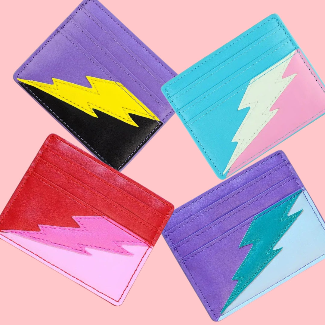 Lightening bolt Card Wallet - various colours-Top 30 Fashion-Little Fish Co.