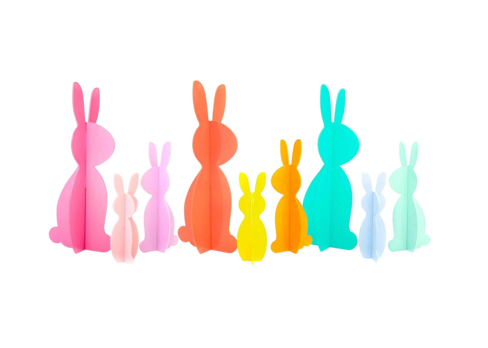 Set of 3 Acrylic Bunny in Orange-Fun-Little Fish Co.