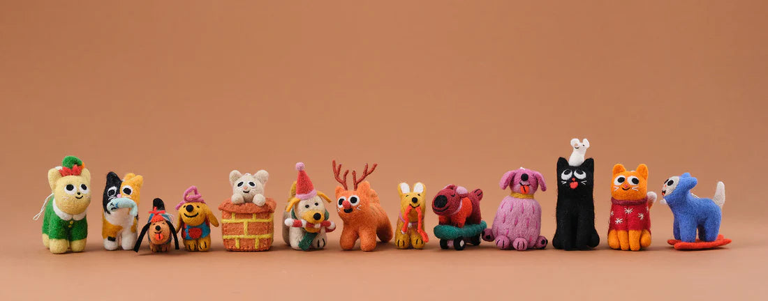 Wrap Magazine hanging felt Ornaments - various styles-Top 30 Christmas-Little Fish Co.