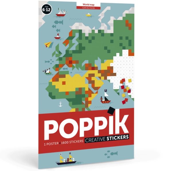 Poppik creative stickers - World Map-Little Fish Co.