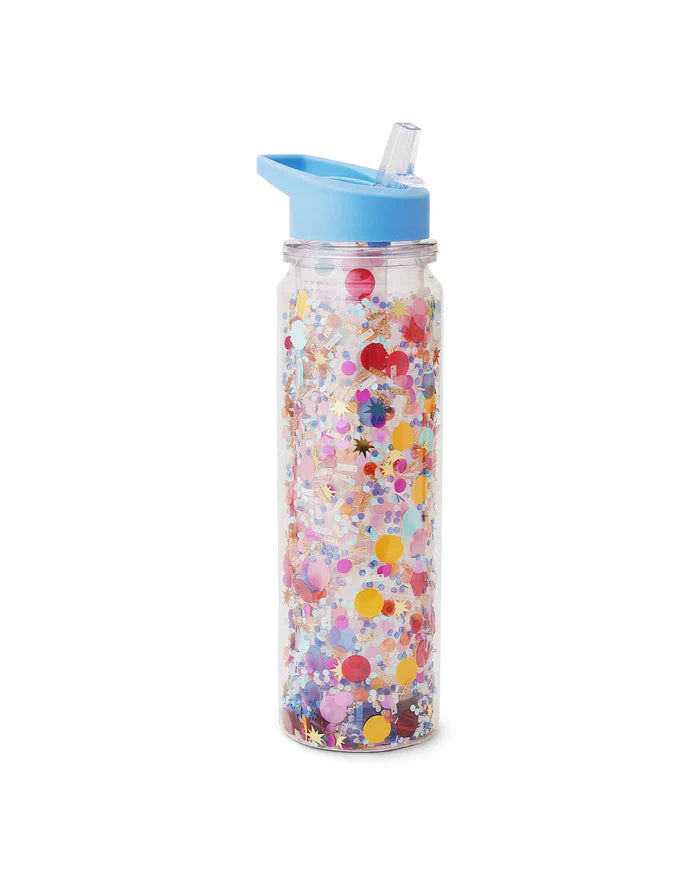 Confetti water bottle with straw-Little Fish Co.