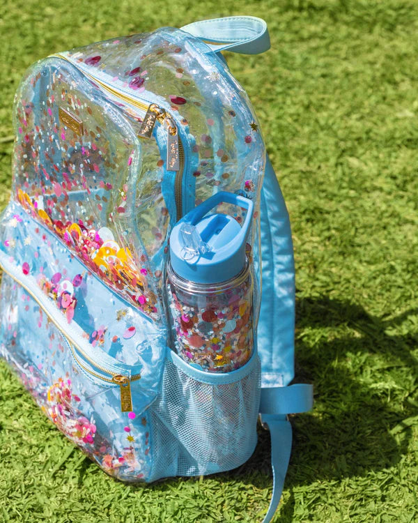 Confetti water bottle with straw-Little Fish Co.