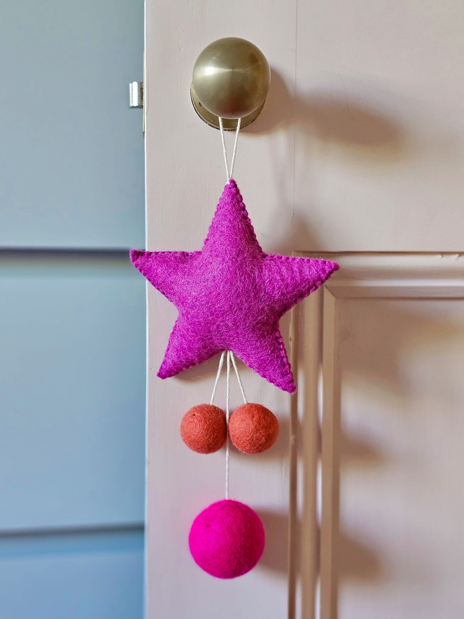 Fuchsia star with coral and hot pink balls-Fun-Little Fish Co.