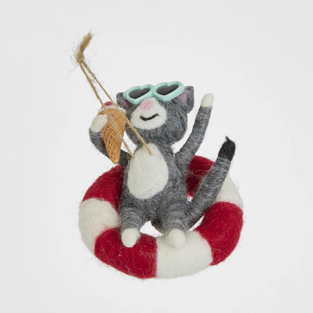 Cat in Tube tree decoration
