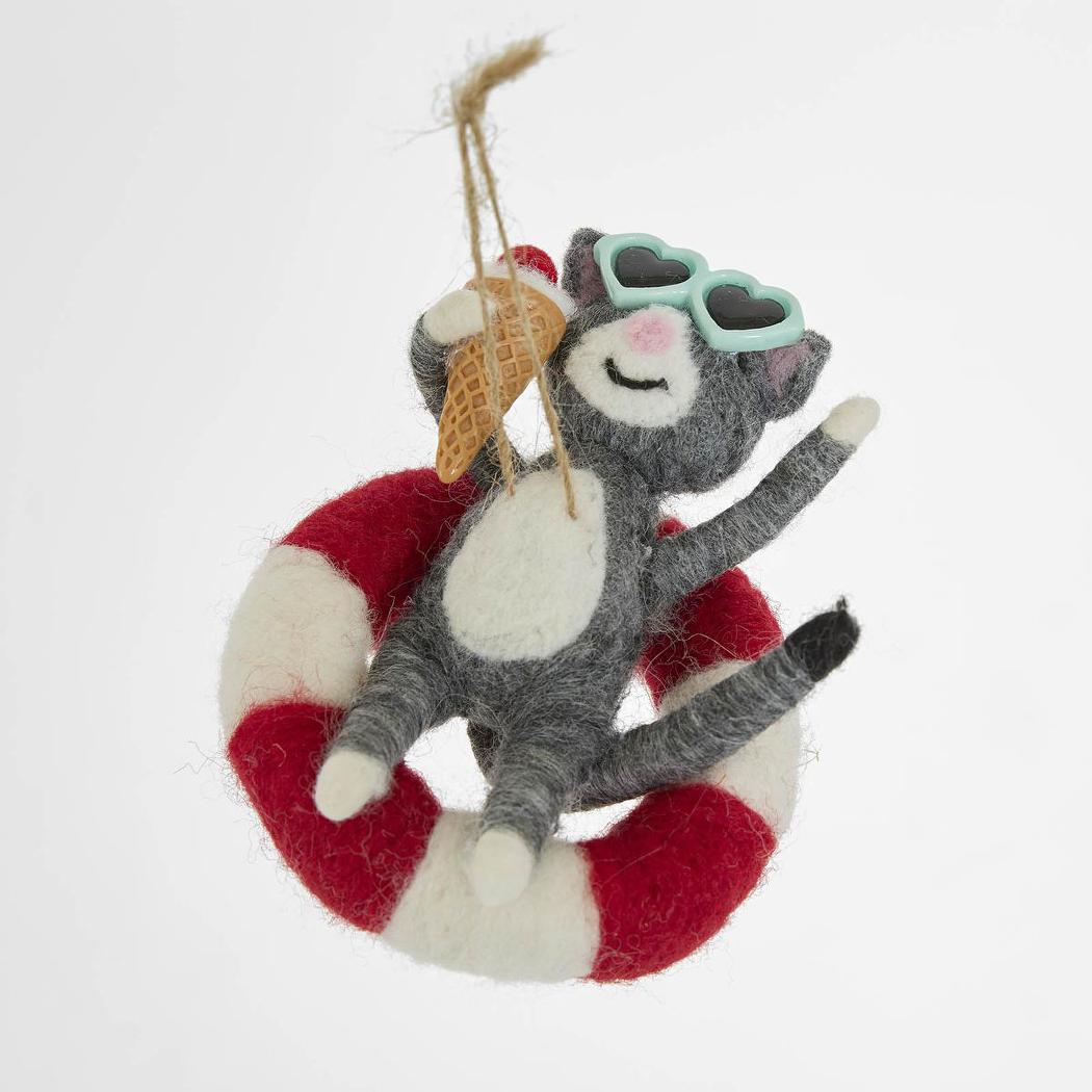 Cat in Tube tree decoration