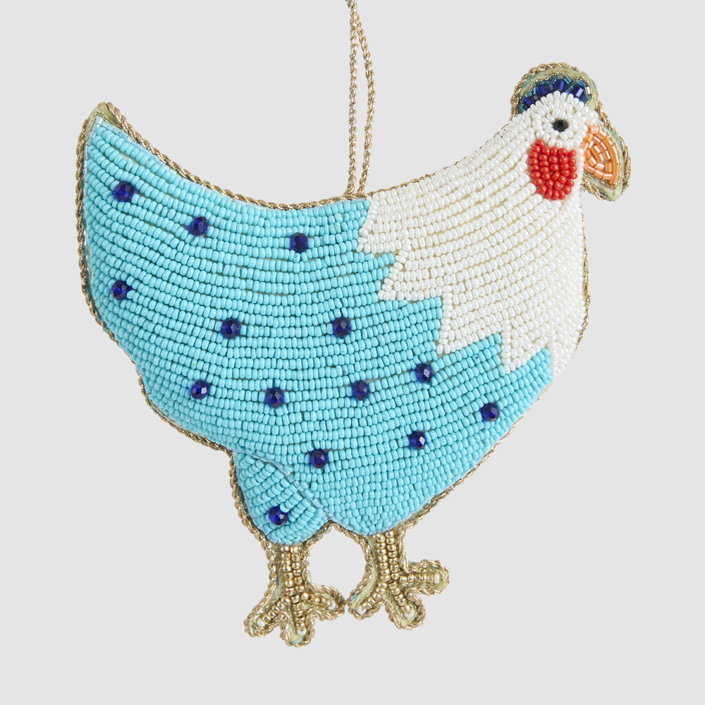 Positano Hen Decoration Blue