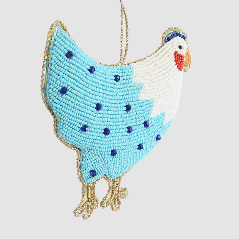 Positano Hen Decoration Blue