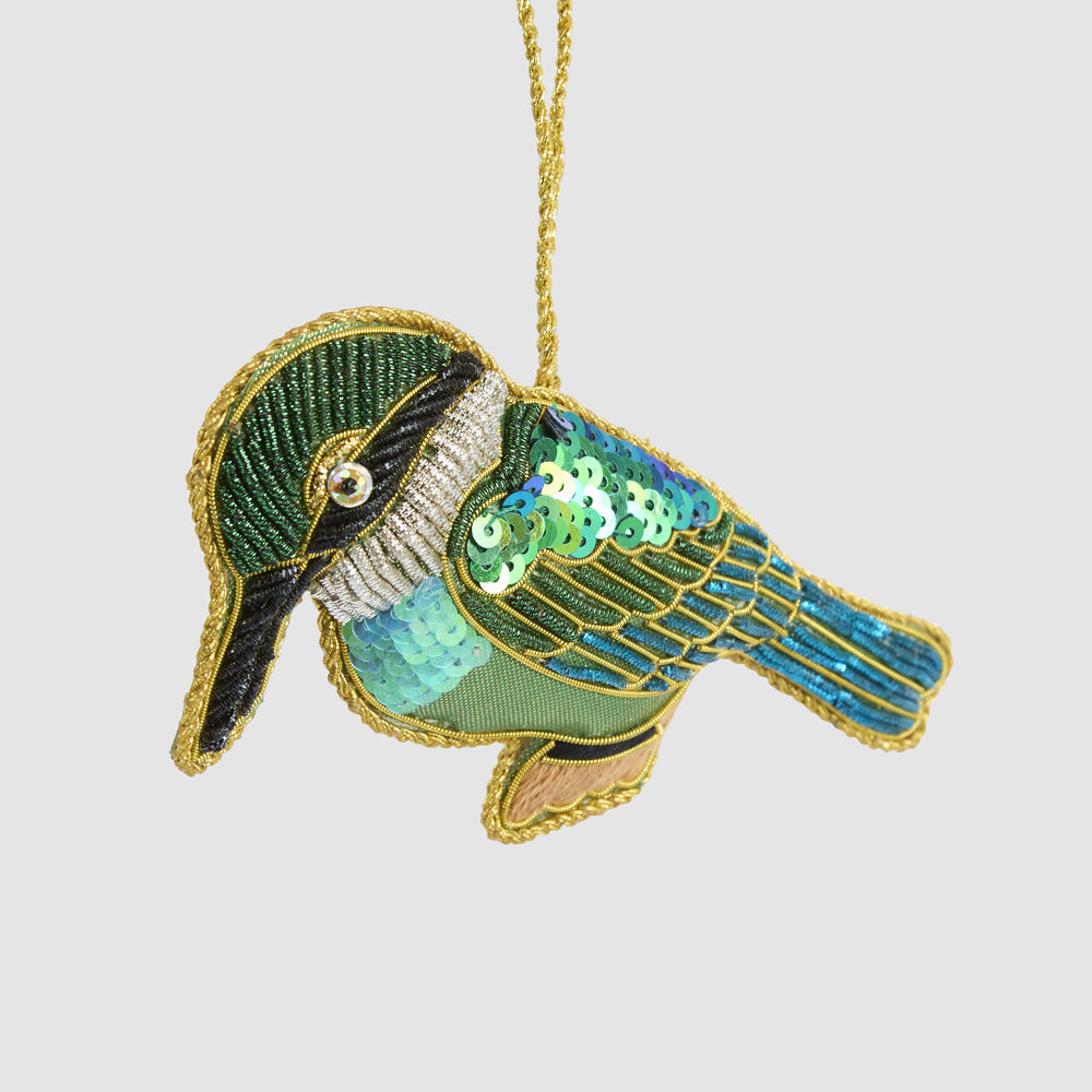 Sequin Kingfisher tree decoration