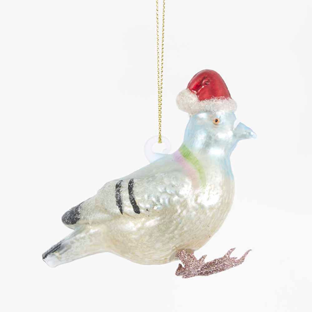 Vintage Robin with Santa hat tree decoration