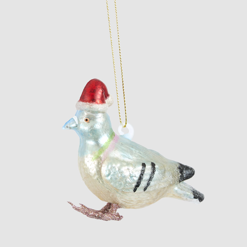 Vintage Robin with Santa hat tree decoration