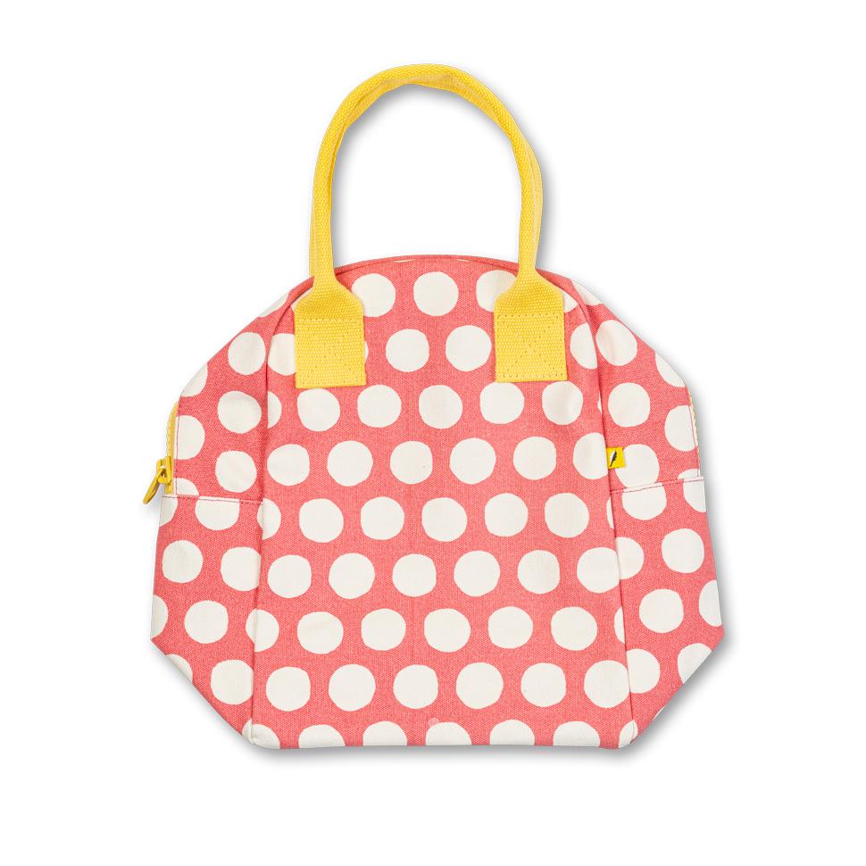 Fluf Zipper Lunch bag - Pink Polka dot-Little Fish Co.