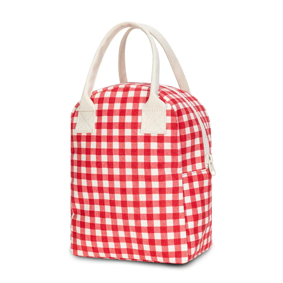 Fluf Zipper Lunch bag - Red Gingham-Little Fish Co.