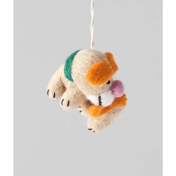 Handmade Felt Bingo Dog biting tail Hanging Ornament-Top 30 Christmas-Little Fish Co.
