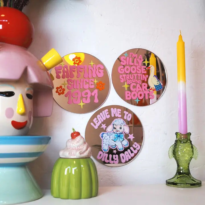 Silly Goose Struttin' Round Car Boot Disc Mirror-Top 30 Decor-Little Fish Co.