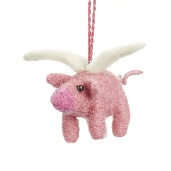 Handmade Felt Flying Pig Hanging Decoration-Top 30 Christmas-Little Fish Co.
