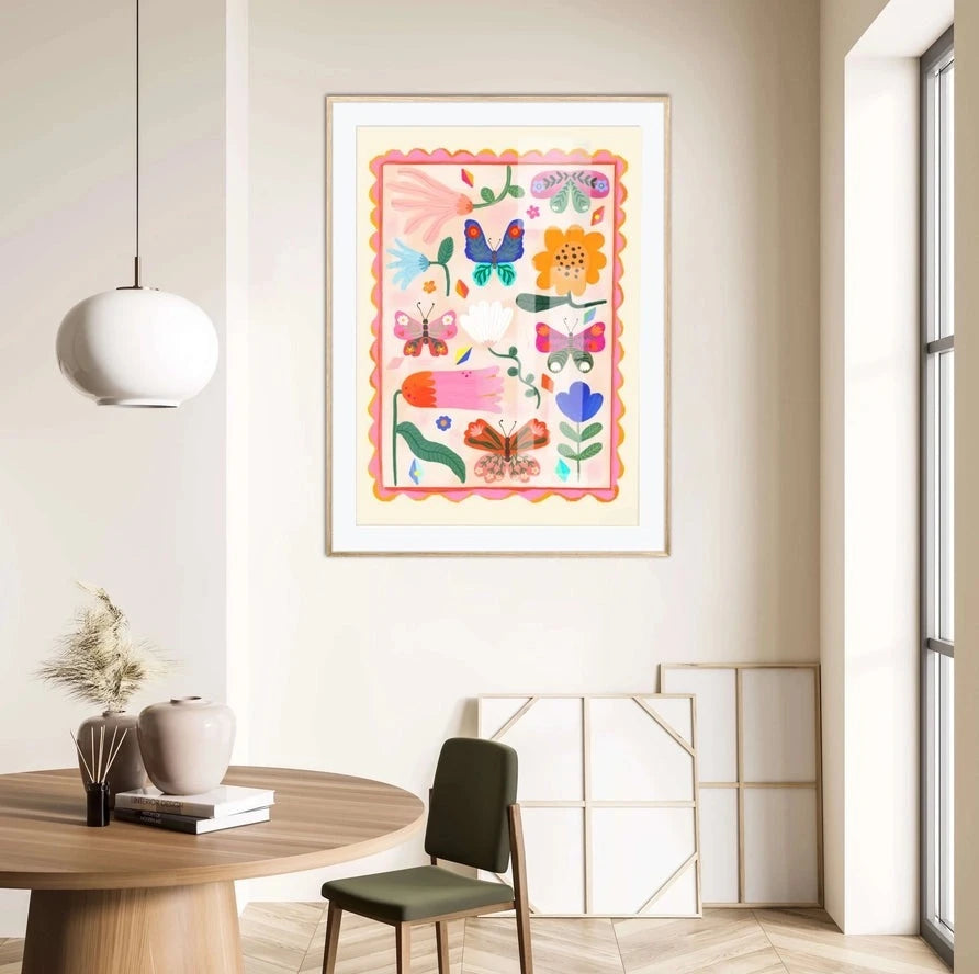 Flower and Butterfly Print-Art-Little Fish Co.