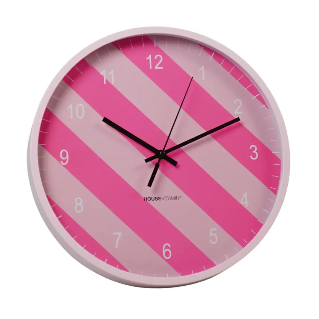 Pink Stripe Clock
