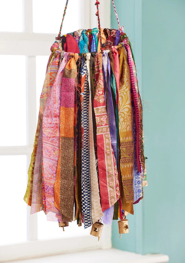 Recycled Sari Wind Chime-Little Fish Co.