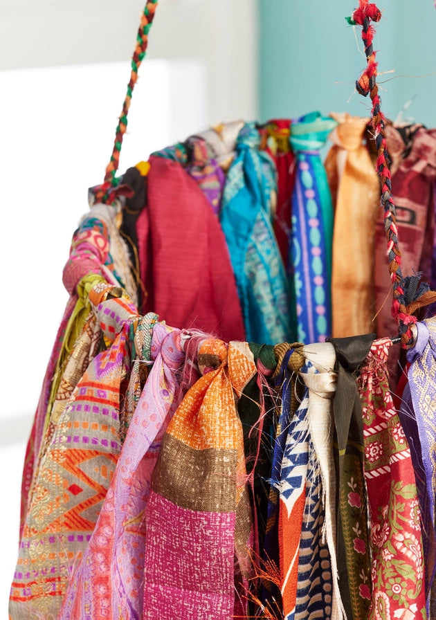 Recycled Sari Wind Chime-Little Fish Co.