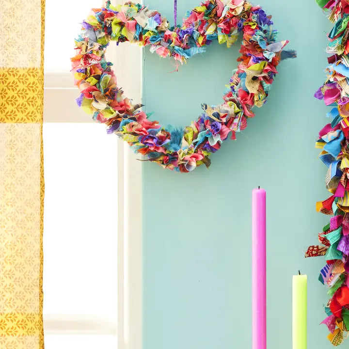 Recycled Sari Wreath - Heart-Little Fish Co.