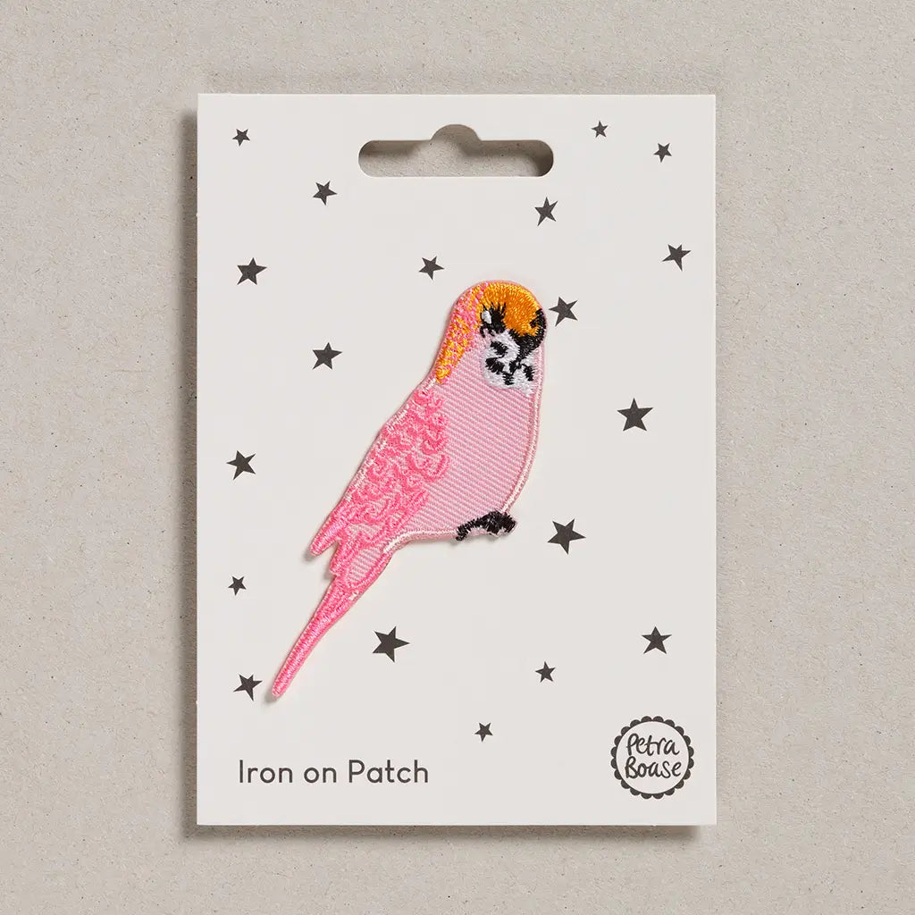 Iron on patch - Pink Budgie-Fun-Little Fish Co.
