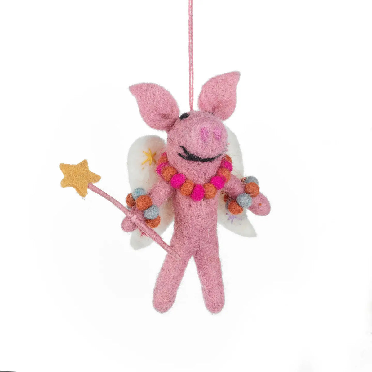Handmade Penelope Pig felt decoration