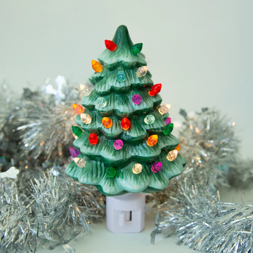Vintage tree night light - Green-Top 30 Christmas-Little Fish Co.