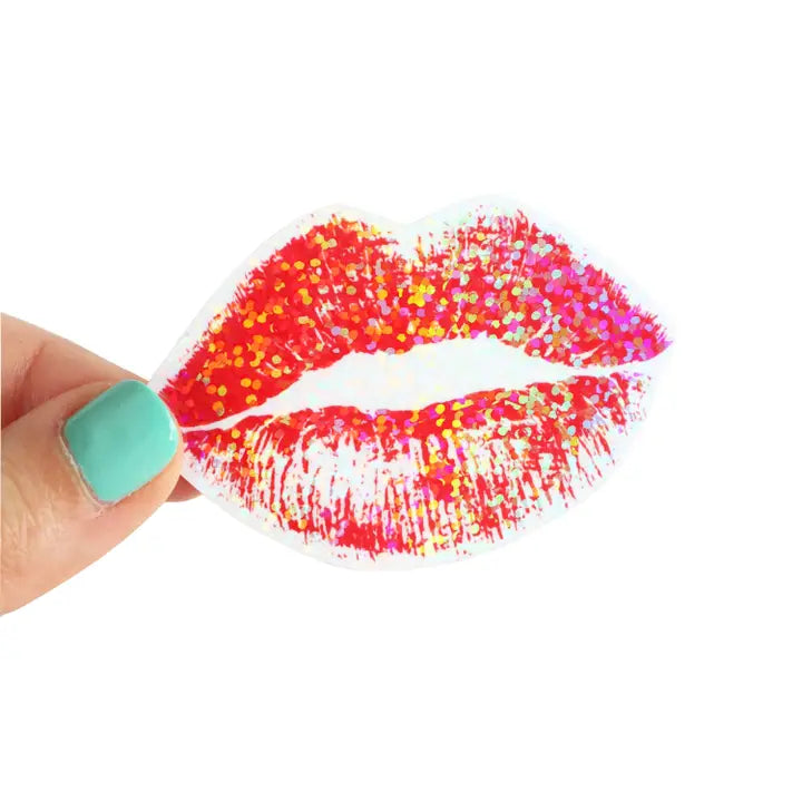 Lipstick bisou glitter sticker-Top 30 Stationary-Little Fish Co.