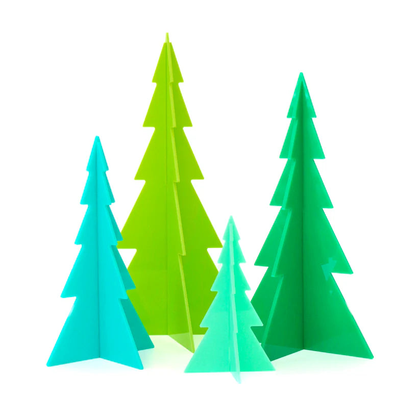 Blue and Green Set Acrylic Christmas Trees-Top 30 Christmas-Little Fish Co.