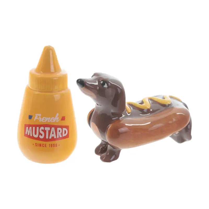 Sausage Dog and Mustard salt and pepper shakers