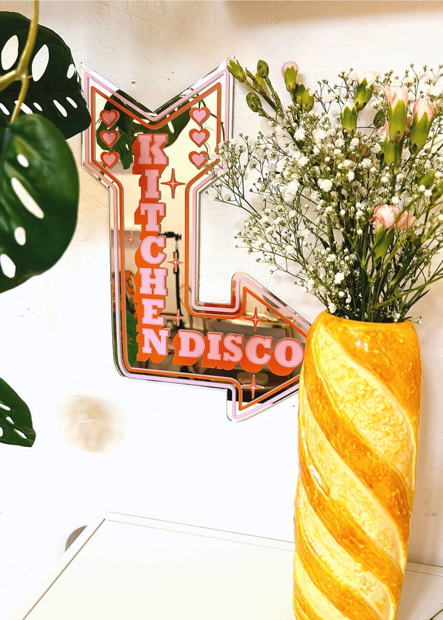 Retro Kitchen Disco Mirror Orange and Pink-New Arrivals 2025-Little Fish Co.