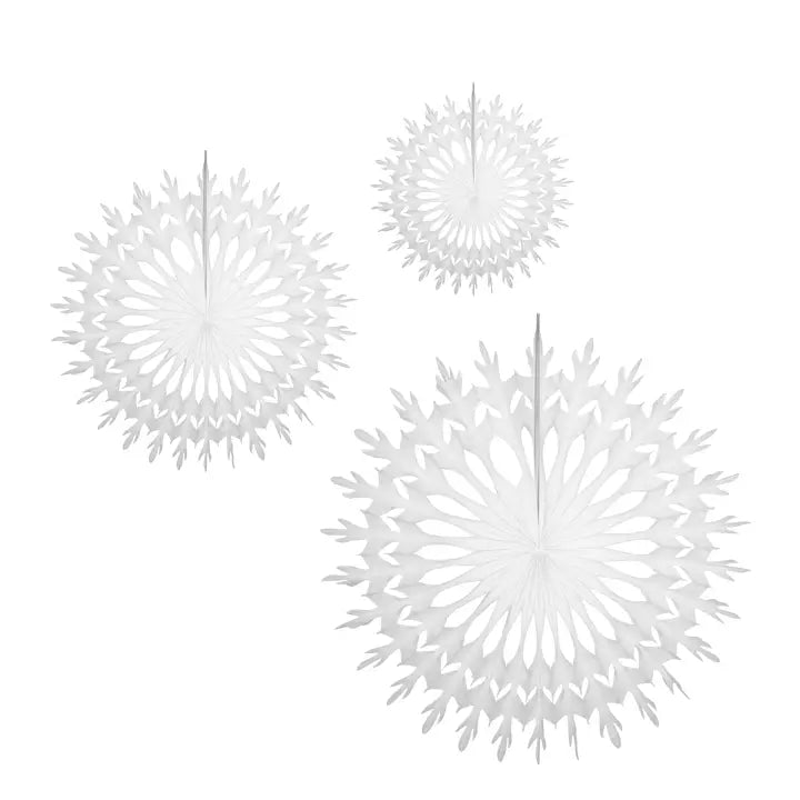 Dart Snowflake Fan 15cm White - Set of 4-Fun-Little Fish Co.