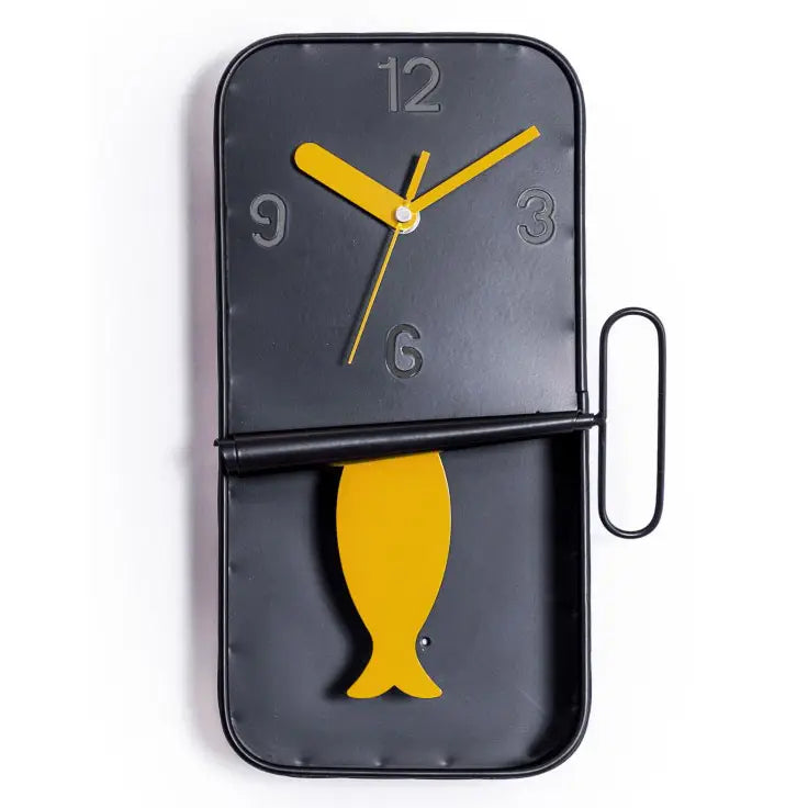 Black Metal Sardine Tin Clock