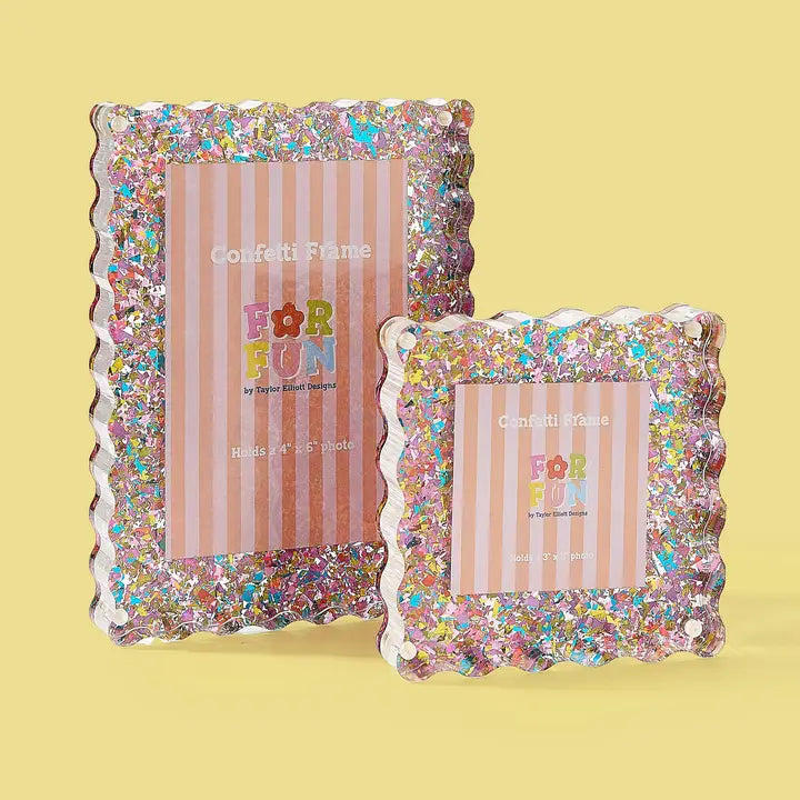 Happy Confetti Acrylic Frame - small-Little Fish Co.