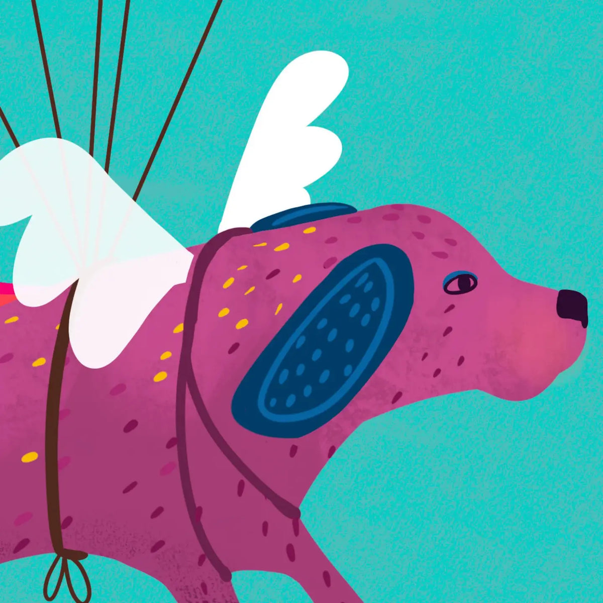 Flying Dog Art Print 8x10