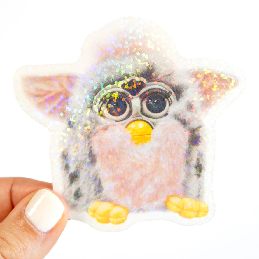 90s Retro Furby Toy Glitter Sticker-New Arrivals 2025-Little Fish Co.