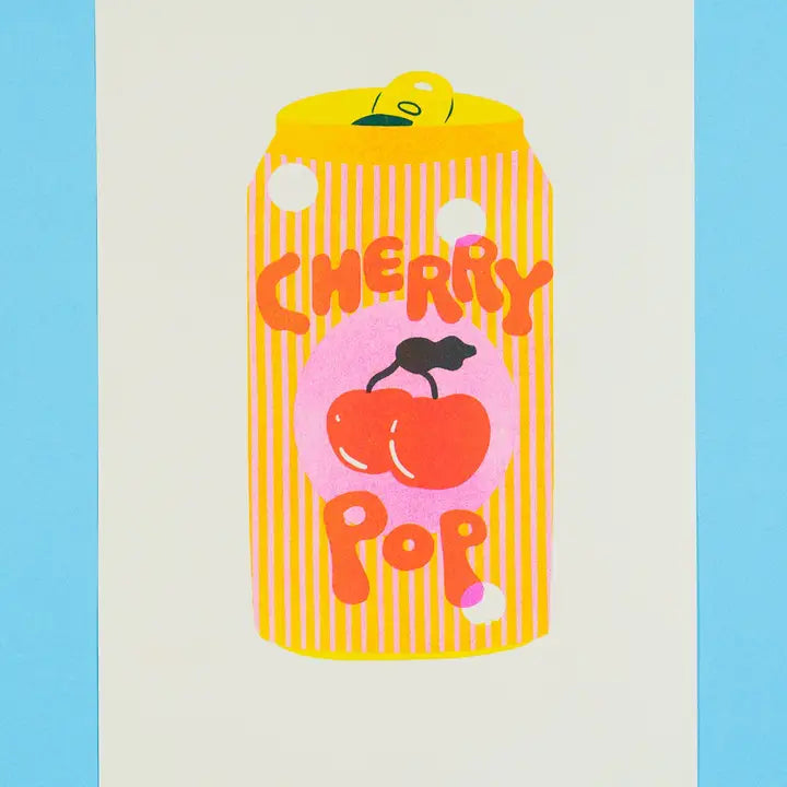 Cherry Pop Riso Print-Top 30 Art-Little Fish Co.