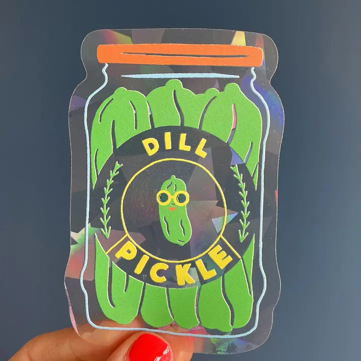 Dill pickle sun catcher sticker-Top 30 Stationary-Little Fish Co.