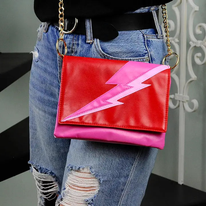 Convertible lightening bolt clutch in Paparazzi-Top 30 Fashion-Little Fish Co.