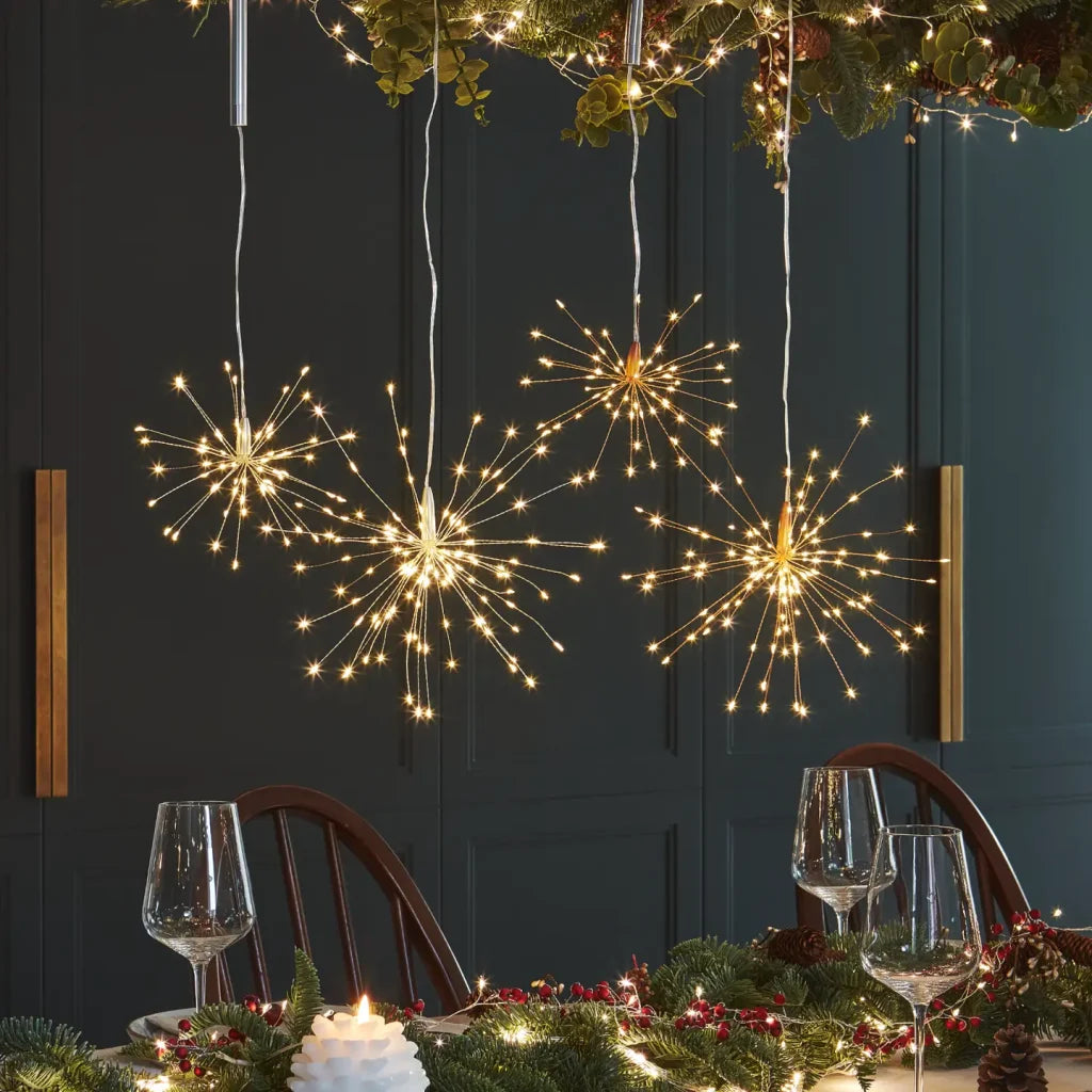 Mini Hanging Starburst Light - Silver-Top 30 Christmas-Little Fish Co.