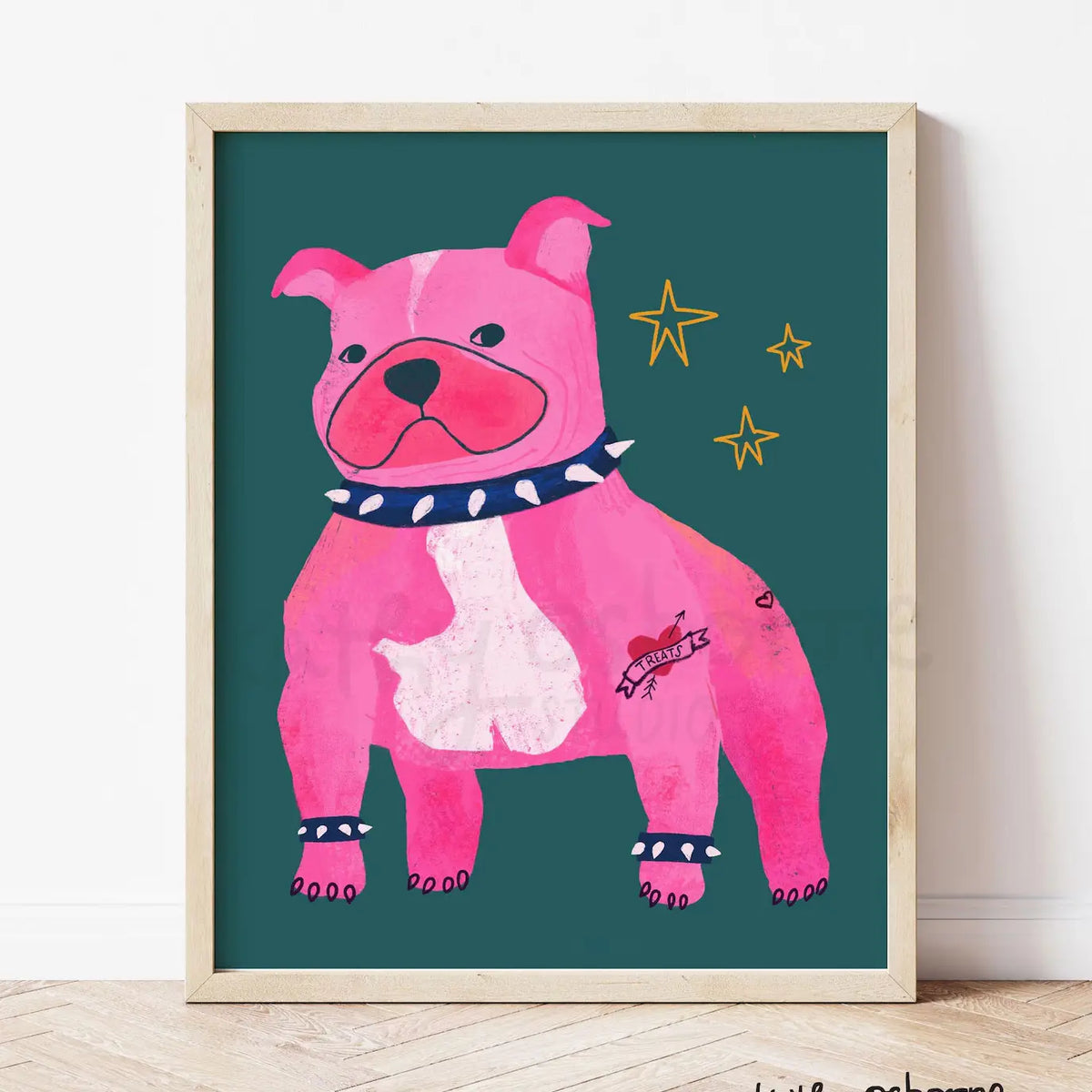 Whimsical Pink Bully 8 x 10