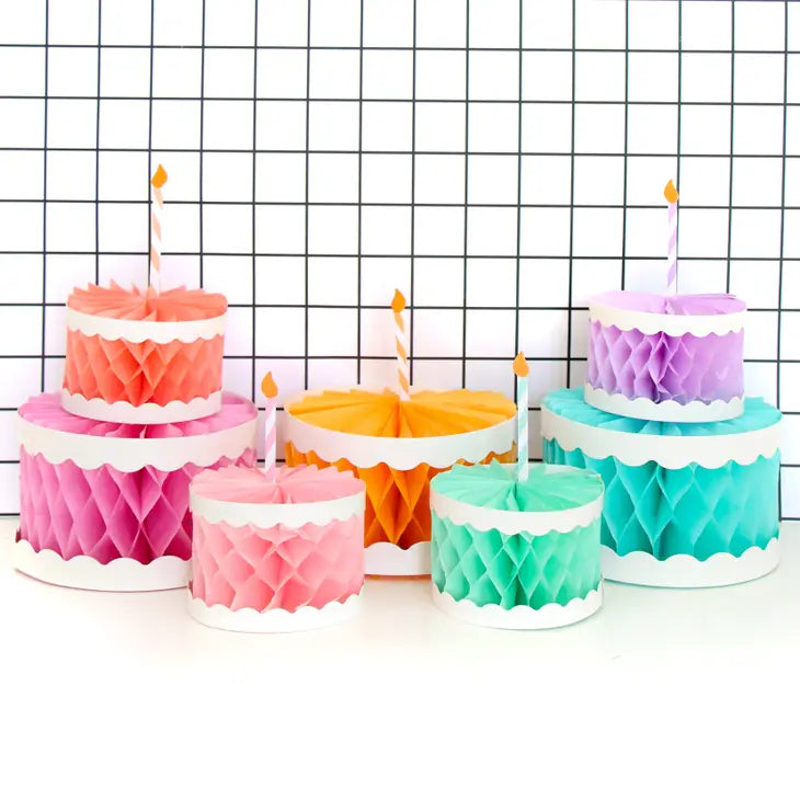 Honeycomb Paper Rainbow Cakes (Set of 7)-Fun-Little Fish Co.