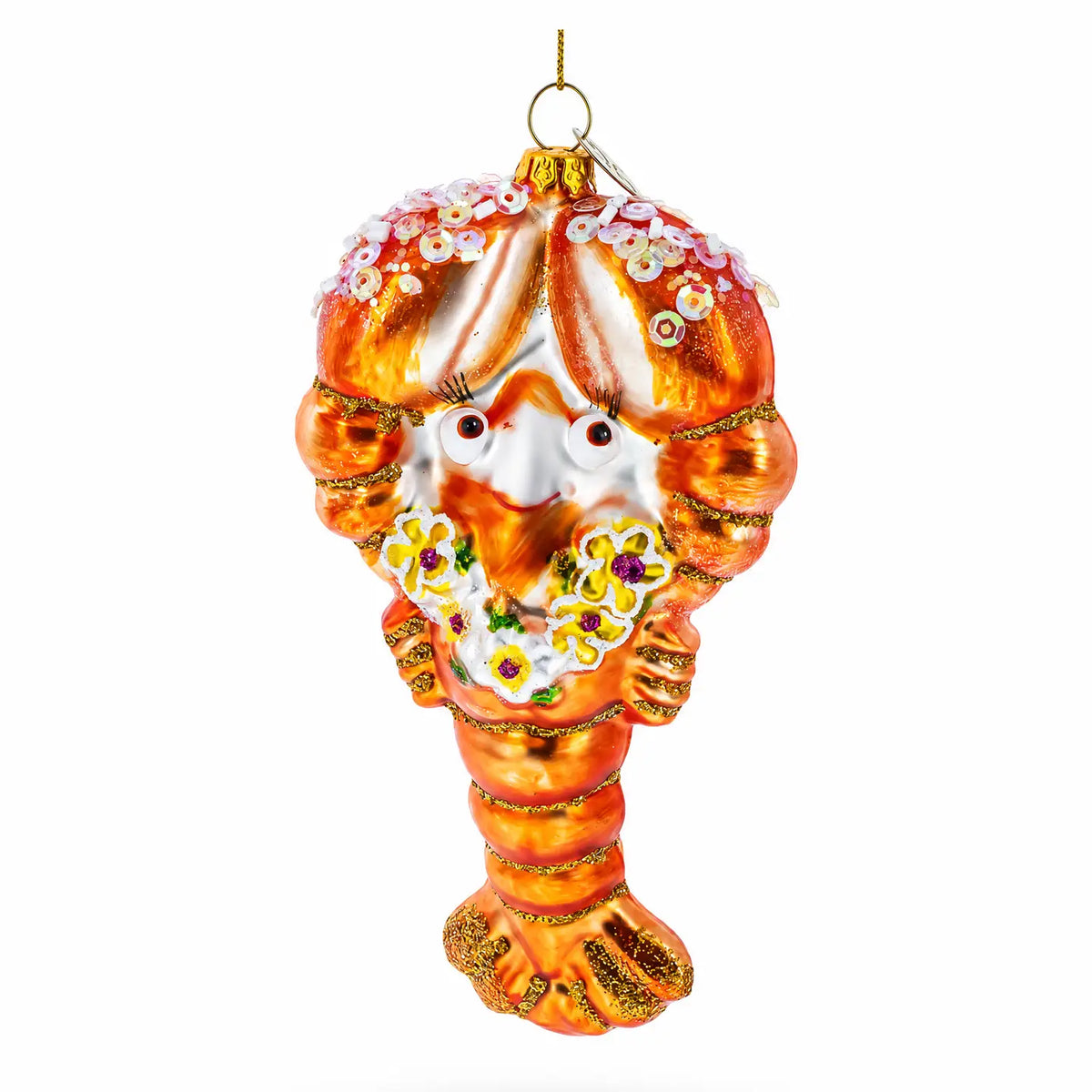 Lobster with Beads  glass ornament handcrafted