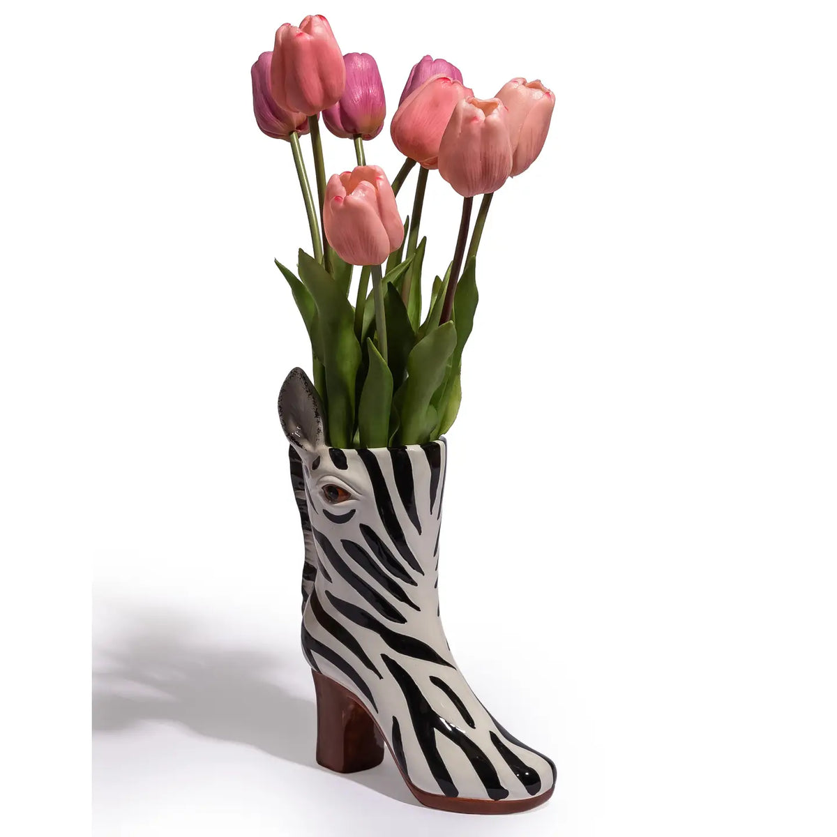 Ceramic Zebra Head Vase