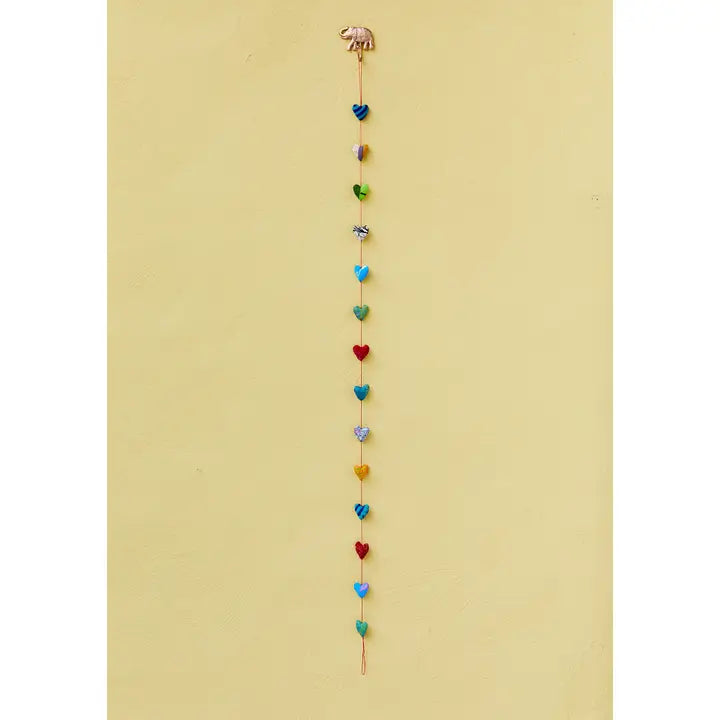 Recycled Sari Garland - Hearts-Top 30 Christmas-Little Fish Co.
