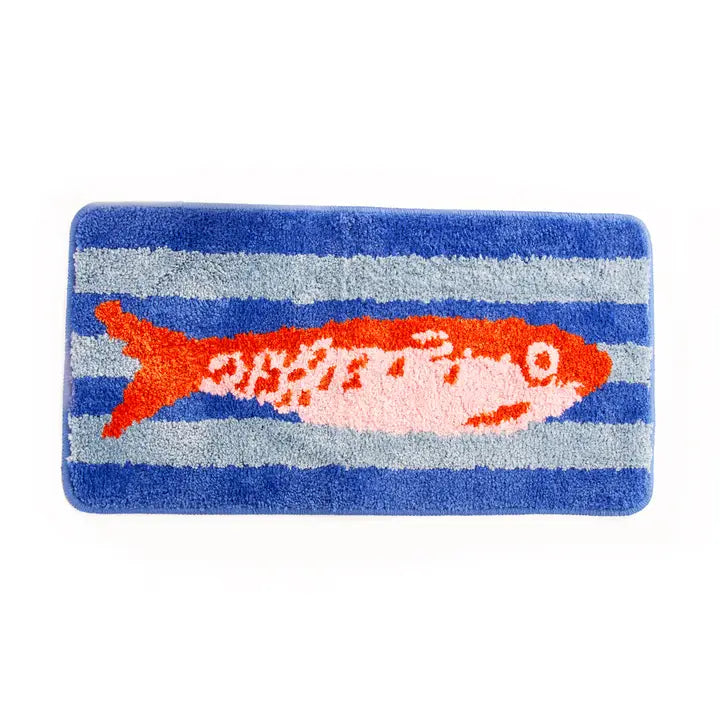Blue Fish Bath Mat