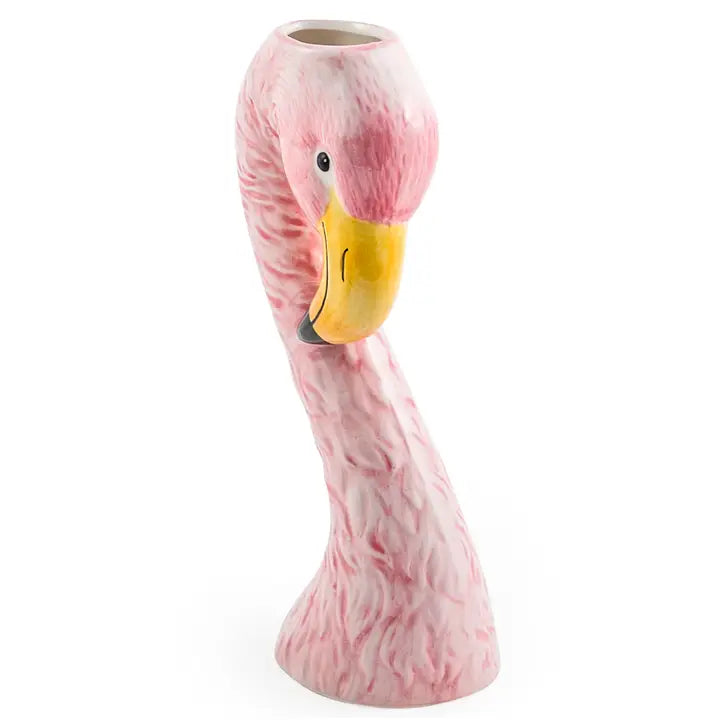 Small Pink Ceramic Flamingo Head vase